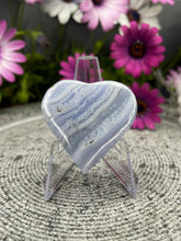 Load image into Gallery viewer, Gentle Blue Lace Agate Crystal Love Heart Carving