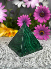 Load image into Gallery viewer, DISCOUNTED Striking Malachite Pyramid Crystal Carving