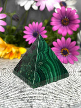 Load image into Gallery viewer, DISCOUNTED Striking Malachite Pyramid Crystal Carving