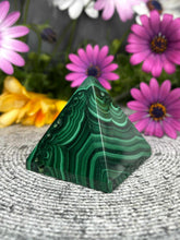Load image into Gallery viewer, DISCOUNTED Beautiful Malachite Pyramid Crystal Carving