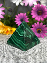Load image into Gallery viewer, DISCOUNTED Beautiful Malachite Pyramid Crystal Carving