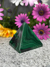 Load image into Gallery viewer, DISCOUNTED Beautiful Malachite Pyramid Crystal Carving