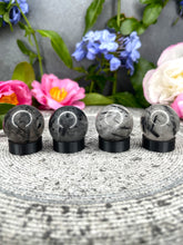 Load image into Gallery viewer, Mini Black Tourmalated Quartz Crystal Sphere 1pc
