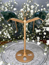 Load image into Gallery viewer, Stability Moss Agate Crystal Butterfly Wings on Gold Stand