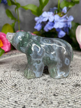 Load image into Gallery viewer, Incredible Moss Agate Crystal Bear Carving