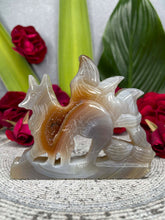 Load image into Gallery viewer, Druzy Agate Nine-Tail Fox Crystal Carving