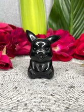 Load image into Gallery viewer, Black Obsidian Pikachu Crystal Pokémon Carving