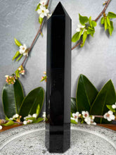 Load image into Gallery viewer, Discounted Black Obsidian Crystal Tower Point