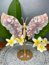 Load image into Gallery viewer, Discounted Pink Amethyst Flower Agate Crystal Butterfly Wings