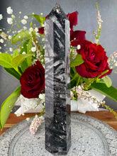 Load image into Gallery viewer, High Quality Quartz With Black Tourmaline Crystal Tower Point