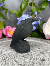 Load image into Gallery viewer, Black Obsidian Raven Bird Crystal Carving