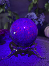 Load image into Gallery viewer, Beautiful UV Reactive Ruby Kyanite Fuchsite Crystal Sphere