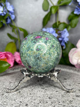 Load image into Gallery viewer, Collectors UV Reactive Ruby Kyanite Fuchsite Crystal Sphere