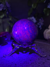 Load image into Gallery viewer, Incredible UV Reactive Ruby Kyanite Fuchsite Crystal Sphere
