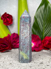 Load image into Gallery viewer, Ruby Fuchsite Kyanite Crystal Tower Point UV Reactive