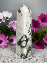 Load image into Gallery viewer, Beautiful Moss Agate Crystal Tower Point