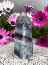 Load image into Gallery viewer, DISCOUNTED Colorful Fluorite Crystal Tower Point