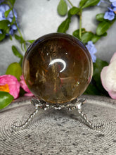 Load image into Gallery viewer, Smoky Quartz Crystal Sphere With Rainbows