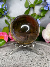 Load image into Gallery viewer, Smoky Quartz Crystal Sphere With Rainbows