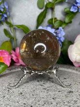 Load image into Gallery viewer, Transparent Smoky Quartz Crystal Sphere With Rainbows
