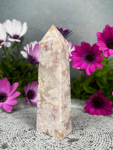 Load image into Gallery viewer, Strength Pink Amethyst Flower Agate Crystal Tower