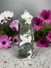 Load image into Gallery viewer, Harmony Natural Moss Agate Crystal Tower Point