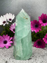 Load image into Gallery viewer, Natural Green Fluorite Crystal Tower Point