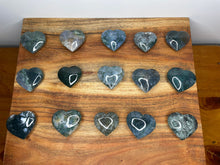 Load image into Gallery viewer, Wealth and Balance Small Moss Agate Love Hearts