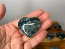 Load image into Gallery viewer, Wealth and Balance Small Moss Agate Love Hearts