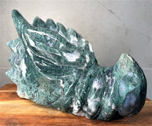 Load image into Gallery viewer, XXL Moss Agate Crystal Dragon Head 4.2KG