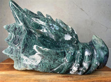 Load image into Gallery viewer, XXL Moss Agate Crystal Dragon Head 4.2KG