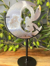 Load image into Gallery viewer, Druzy Agate Moon With Fairy