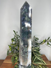 Load image into Gallery viewer, XXL High Quality Moss Agate Crystal Tower Point 1.8kg
