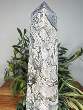 Load image into Gallery viewer, Stunning XXL Natural Moss Agate Crystal Druzy Geode Tower Column