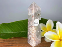 Load image into Gallery viewer, Green Quartz With Flower Agate Crystal Point