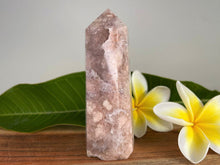 Load image into Gallery viewer, Six Sided Pink Flower Agate Crystal Tower With Druzy