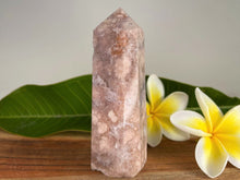 Load image into Gallery viewer, Six Sided Pink Flower Agate Crystal Tower With Druzy