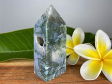 Load image into Gallery viewer, The Hidden Sparkly Caves in Moss Agate Crystal Tower