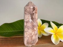 Load image into Gallery viewer, Six Sided Pink Flower Agate Crystal Tower With Druzy