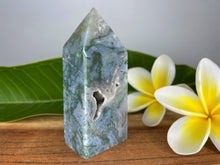 Load image into Gallery viewer, The Hidden Sparkly Caves in Moss Agate Crystal Tower