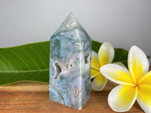 Load image into Gallery viewer, The Hidden Sparkly Caves in Moss Agate Crystal Tower