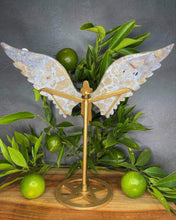 Load image into Gallery viewer, Purple Flower Agate Angel Guardian Wings