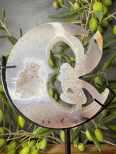 Load image into Gallery viewer, Druzy Agate Moon With Fairy