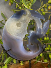 Load image into Gallery viewer, Elegant Fairy Moon Crystal Agate Carving With Stand