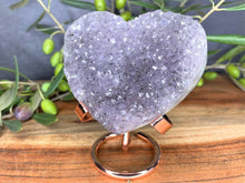 Load image into Gallery viewer, Calming Lavender Amethyst Cluster Crystal Love Heart