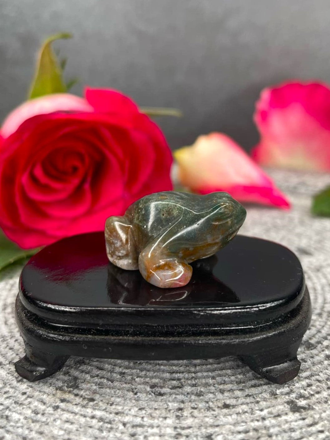 Ocean Jasper Crystal Frog Carving