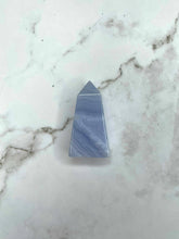 Load image into Gallery viewer, Serene Blue Lace Agate Crystal Tower Point 1pc
