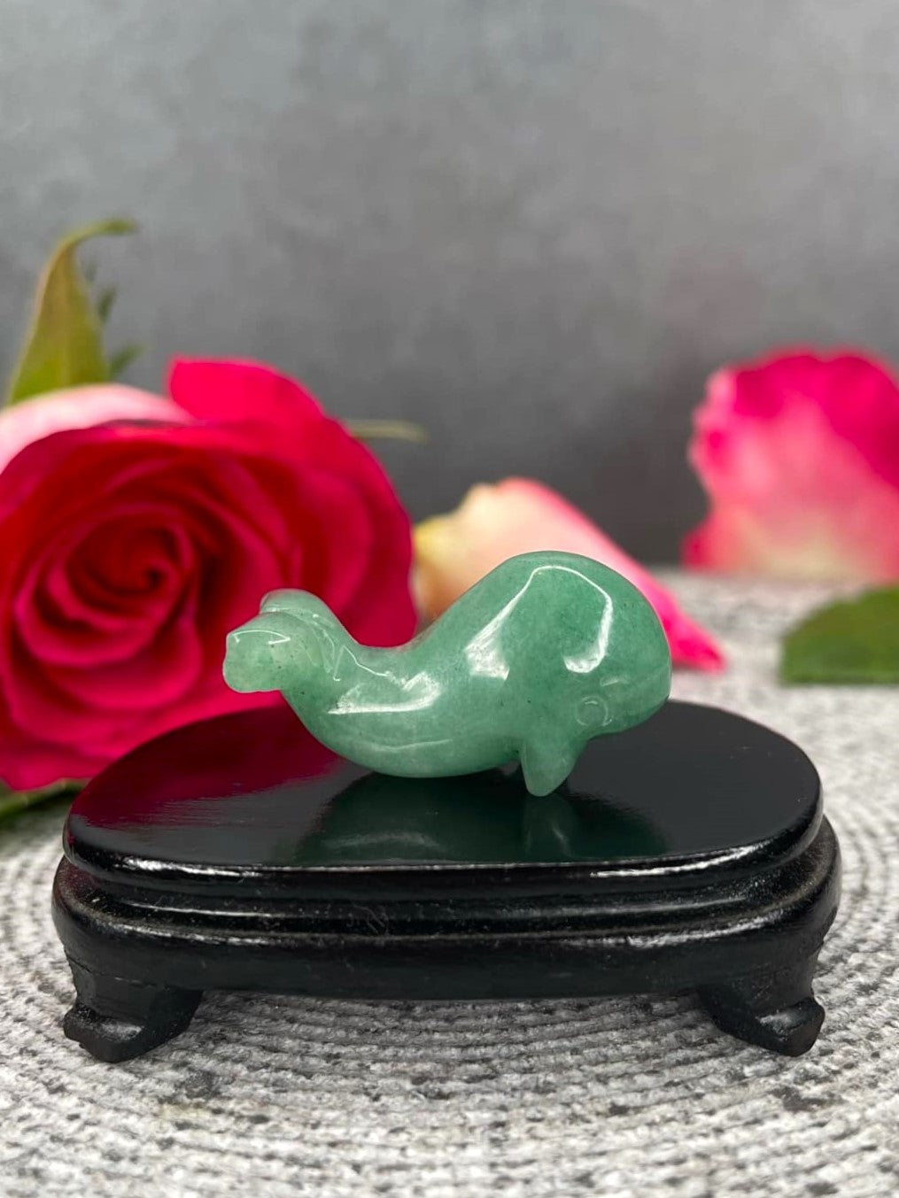 Green Aventurine Dolphin Crystal Carving