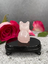 Load image into Gallery viewer, Rose Quartz Cat Kitten Crystal Carving
