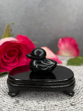 Load image into Gallery viewer, Black Obsidian Crystal Duck Carving
